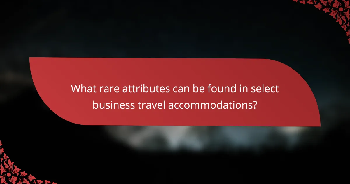 What rare attributes can be found in select business travel accommodations?